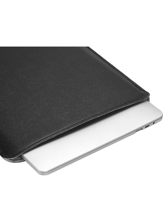 Comfyable Laptop Sleeve 15 Inch Precisely Compatible with MacBook Air 15" M4 2025 A3241 & M3 2024 A3114 & M2 2023 A2941, Faux Leather Cover Case, Black - Image 3