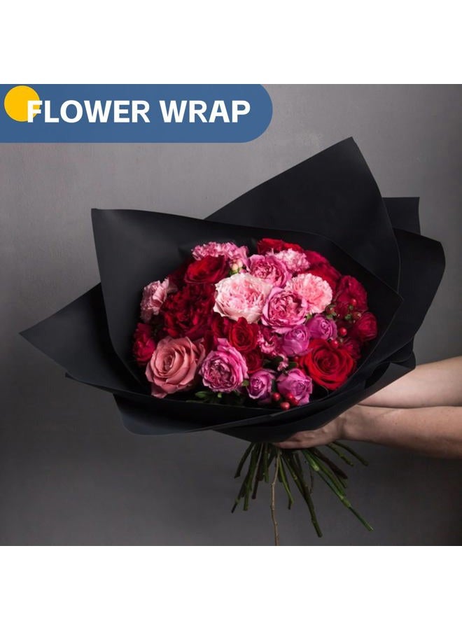 Donyang Black Wrapping Paper, 15"×450" Art Craft Kraft Paper Construction Bulletin Board Decorative Paper Roll for Father's Day Birthday Halloween, Bouquet Graduation Gift Wrap for Nurse Men - Image 4