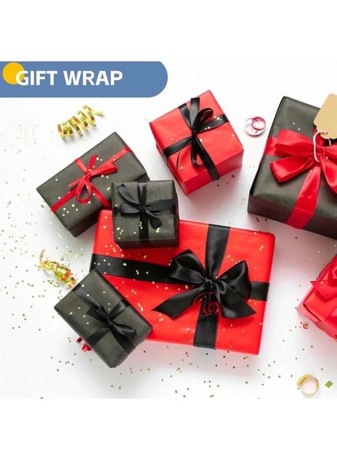 Donyang Black Wrapping Paper, 15"×450" Art Craft Kraft Paper Construction Bulletin Board Decorative Paper Roll for Father's Day Birthday Halloween, Bouquet Graduation Gift Wrap for Nurse Men - Image 3