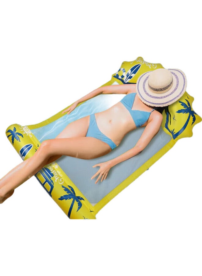 SwimBoBo Outdoor Inflatable Lounger Swimming Ring Floating Bed Water Floating Board With Backrest Mesh Pocket Floating Mat - Image 1