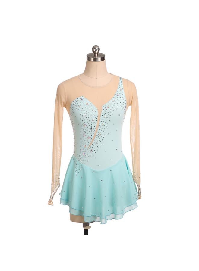 VUELO Sapphire Blue Skating Clothes Performance Clothes Children Adult Clothes Figure Skating Color Skirt Funo Girl Competition Long Sleeve - Image 4