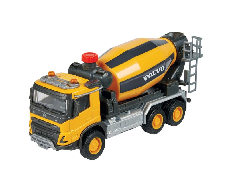 Majorette Grand Series Metal Volvo FMX Cement Mixer Die-Cast Truck (1:45, Yellow/Black) - Image 2