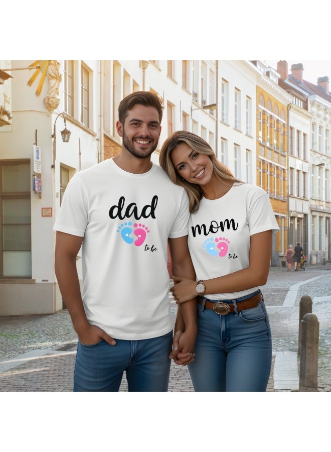 برينت شوب فور مي طقم تيشيرتات متطابقة للأمهات والأب | تيشيرت قطني للزوجين للآباء والأمهات الجدد | هدية مثالية للأم والأب الجدد - Image 3