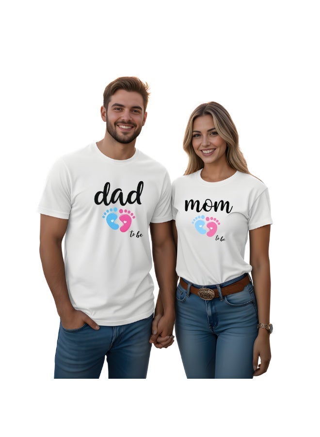 برينت شوب فور مي طقم تيشيرتات متطابقة للأمهات والأب | تيشيرت قطني للزوجين للآباء والأمهات الجدد | هدية مثالية للأم والأب الجدد - Image 1