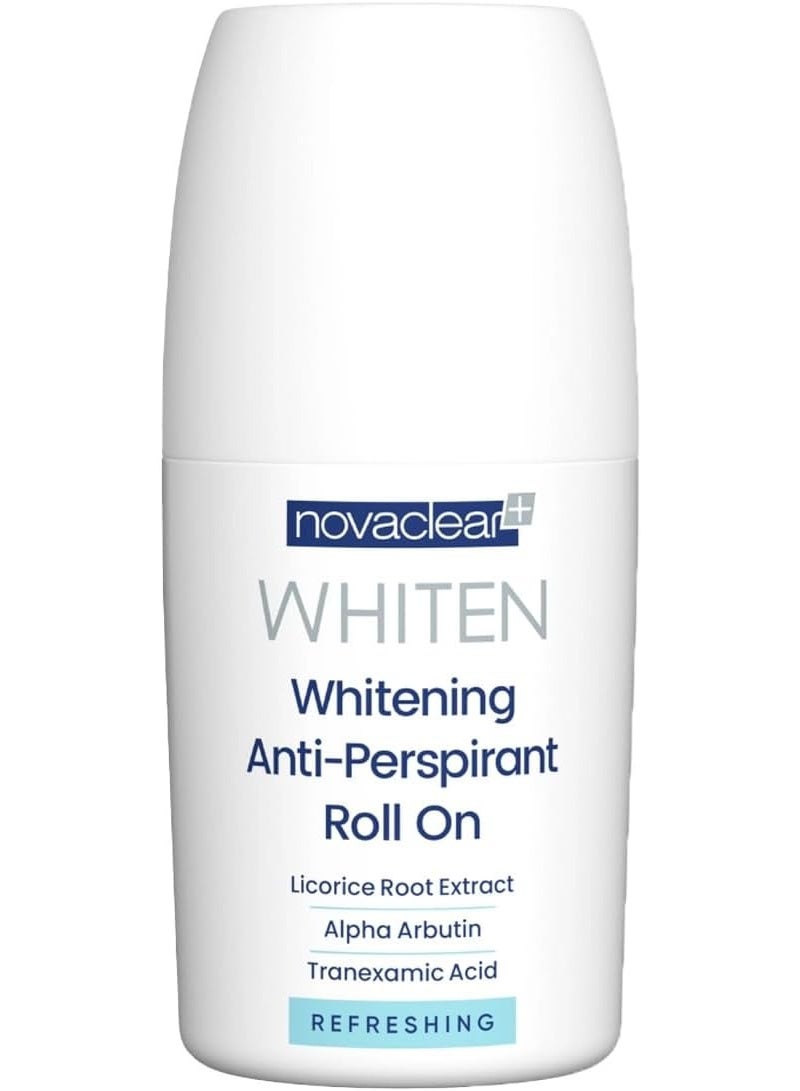 Novaclear Whitening Anti-Perspirant Roll-On Refreshing 50ml – Brightening Deodorant with Alpha Arbutin & Tranexamic Acid - Image 1