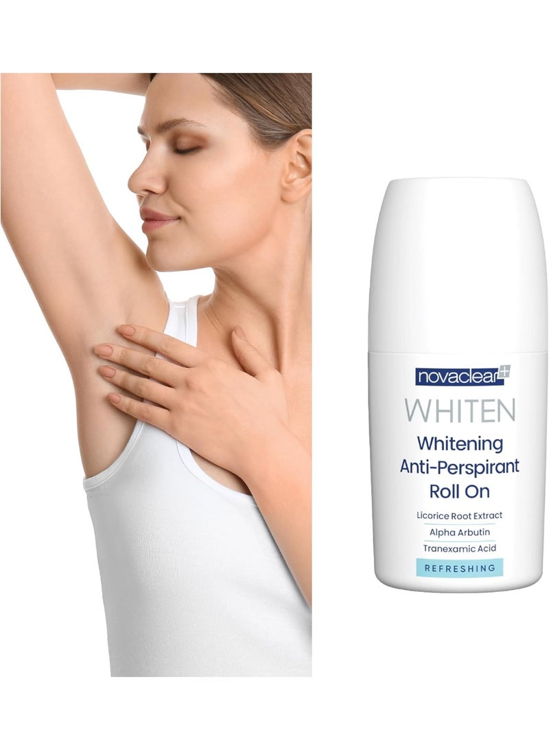 Novaclear Whitening Anti-Perspirant Roll-On Refreshing 50ml – Brightening Deodorant with Alpha Arbutin & Tranexamic Acid - Image 2