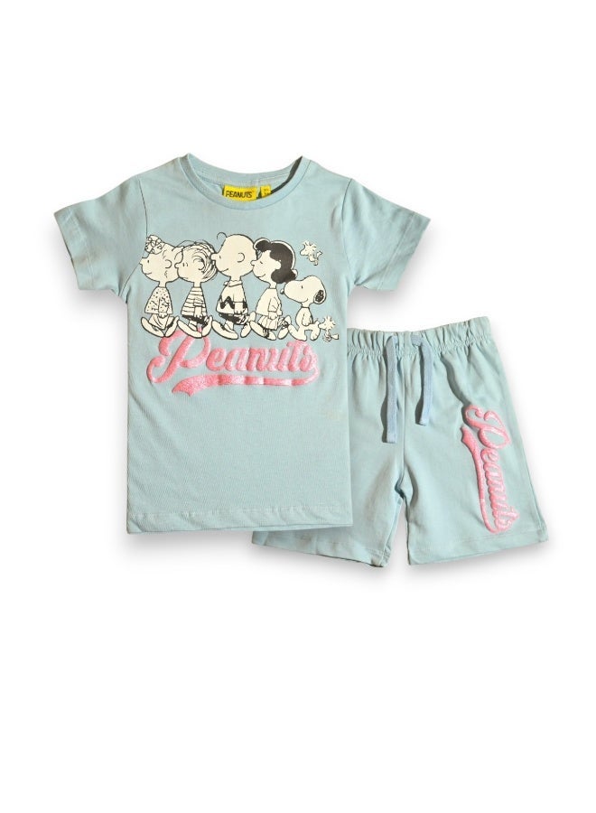 PEANUTS GIRLS T-SHIRT & SHORT SET‬ - Image 1