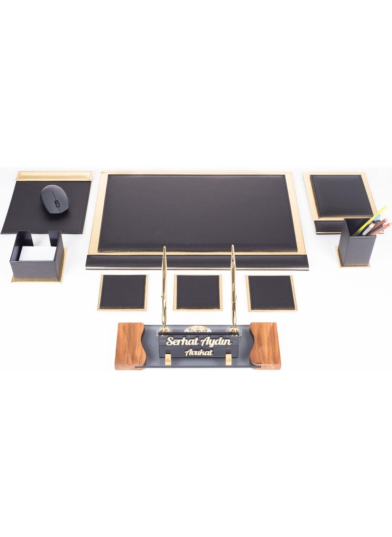 Office Desk Set with Cretan Gold Leaf Leather Desktop Set, Double Pen, Crystal Heat and Embossed Writing Desktop Set - pzsku/Z25969308241CD146F298Z/45/_/1725791238/55e53e43-ccb0-42ba-88b6-d041ce6a25d6