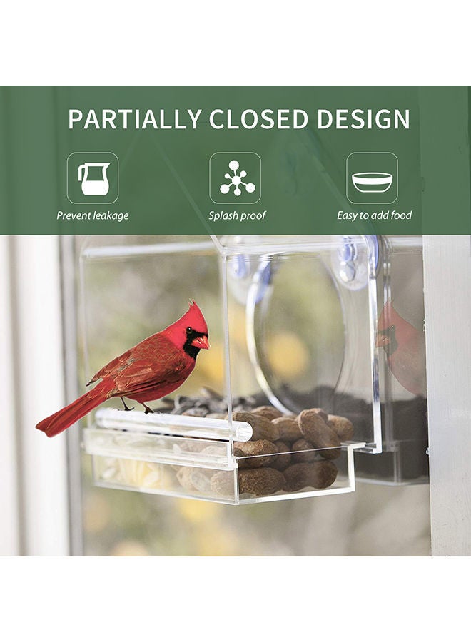 NIBEMINENT House Window Shaped Bird Feeder Clear 21x21x12centimeter - Image 3