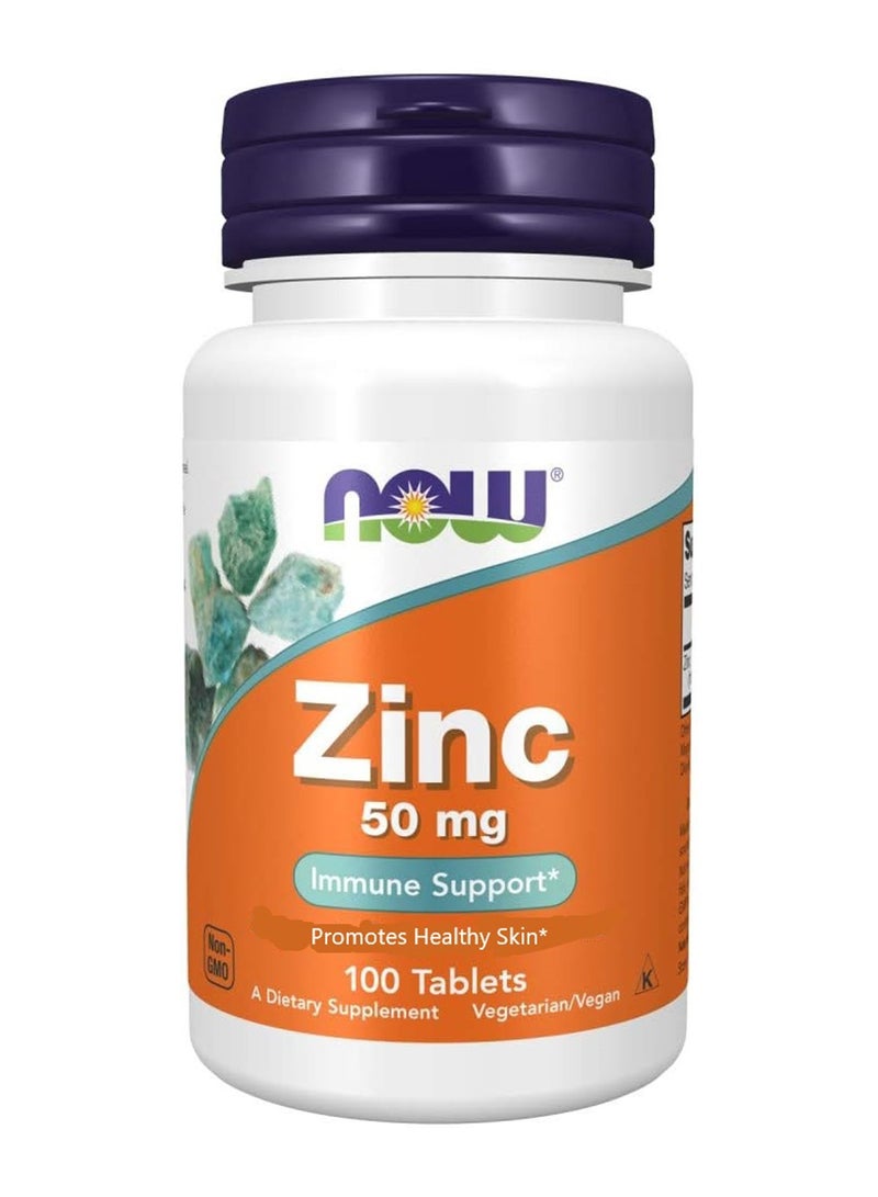 now Zinc 50 mg, Immune Support*, 100 Tablets - Image 1