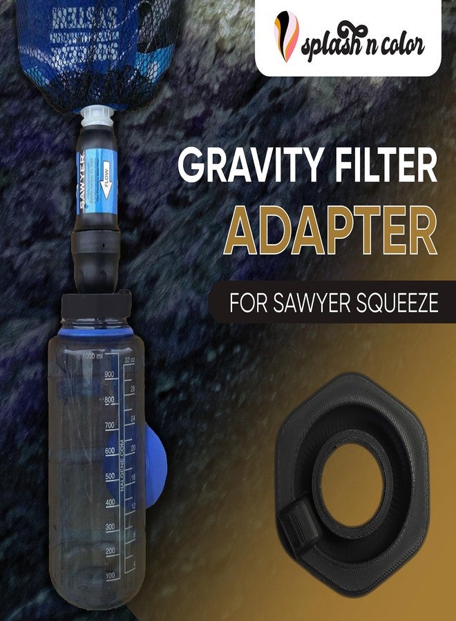 splash n color محول فلتر SplashNColor لزجاجات Sawyer Squeeze - متوافق مع زجاجات Nalgene ذات الفوهة العريضة، توصيل سريع، مانع للتسرب، خفيف الوزن، يُحسّن عملية ترشيح المياه بسهولة للاستخدام الداخلي والخارجي - Image 2