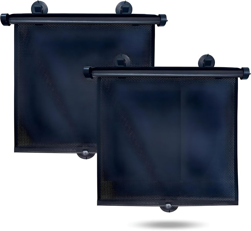 Black Roller Blinds - Retractable perforated sunshade with suction cups, portable lightweight design for versatile use, universal size 0.68x1.25m fits standard windows, blocks UV rays reduces interior - Image 4