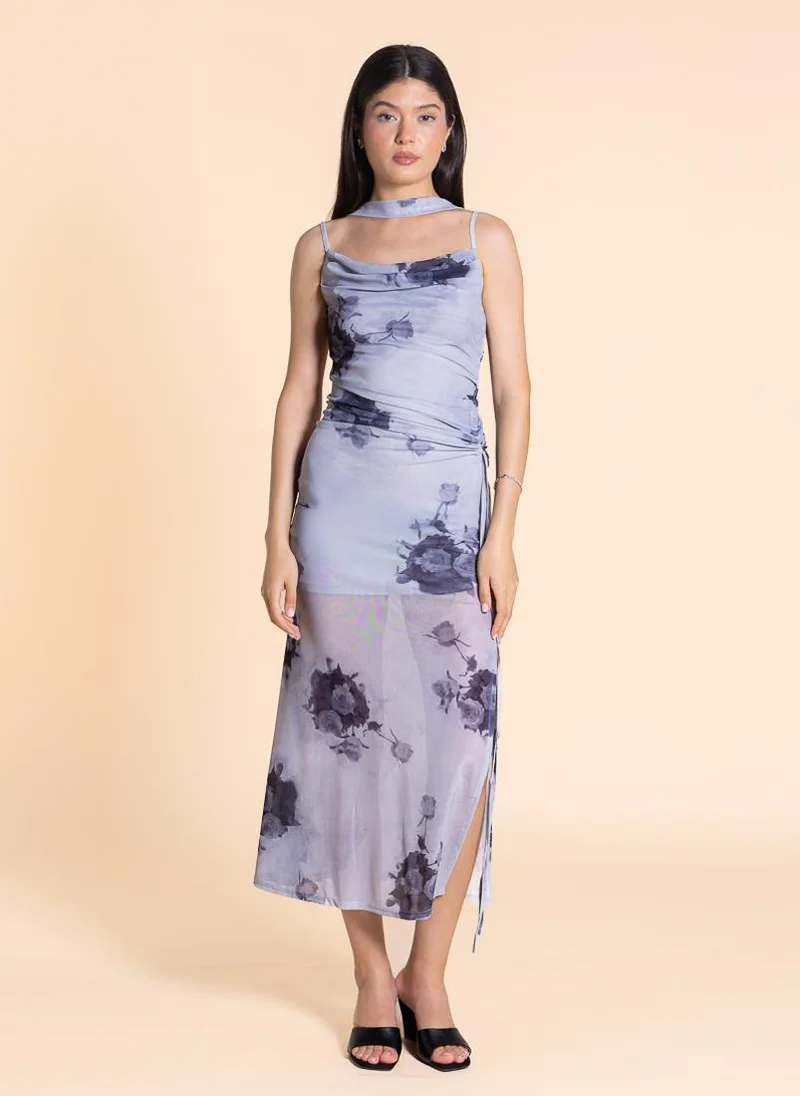 SHAPES Floral Choker Midi Dress