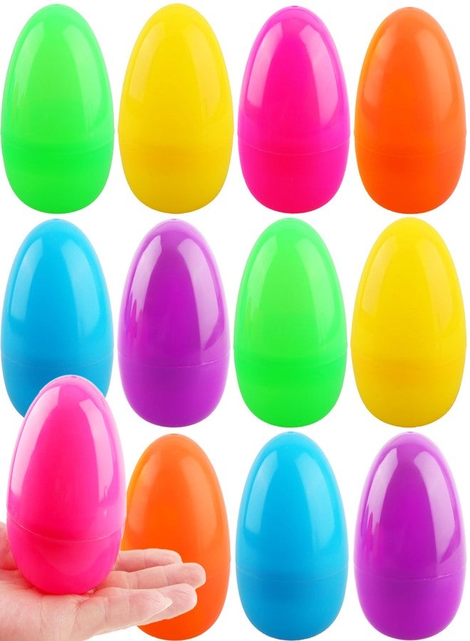 Haconba 12 Pack 4 Inch Fillable Easter Eggs with Flat Bottom Colorful Plastic Large Easter Eggs for Easter Basket Fillers Egg Hunt Easter Party Supplies, 6 Colors - Image 1