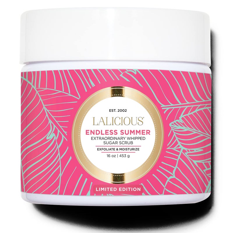 LaLicious Endless Summer Extraordinary Whipped Sugar Scrub  Cane Sugar Body Scrub Made with Coconut Oil  Honey No Gluten or Parabens 16oz - Image 1