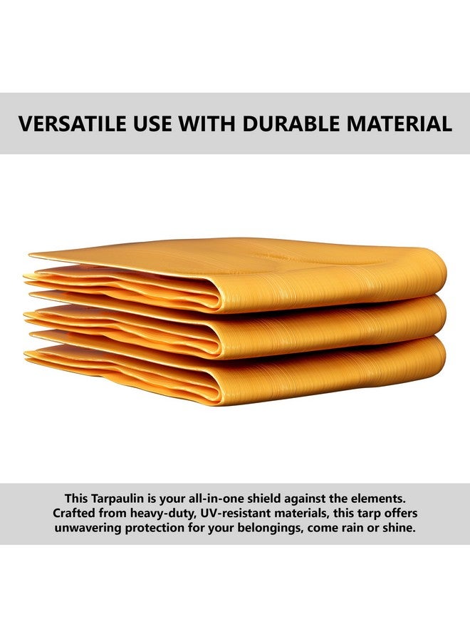 Kuber Industries Kuber Industries Tirpal | 6x6 Feet | Waterproof Tarpaulin Sheet | 120 GSM Tadpatri | Tharpai | Eco-Friendly Tent Tirpal | Thadika | Thappi | Tarp | Lightweight Premium Tirpal | Yellow - Image 2