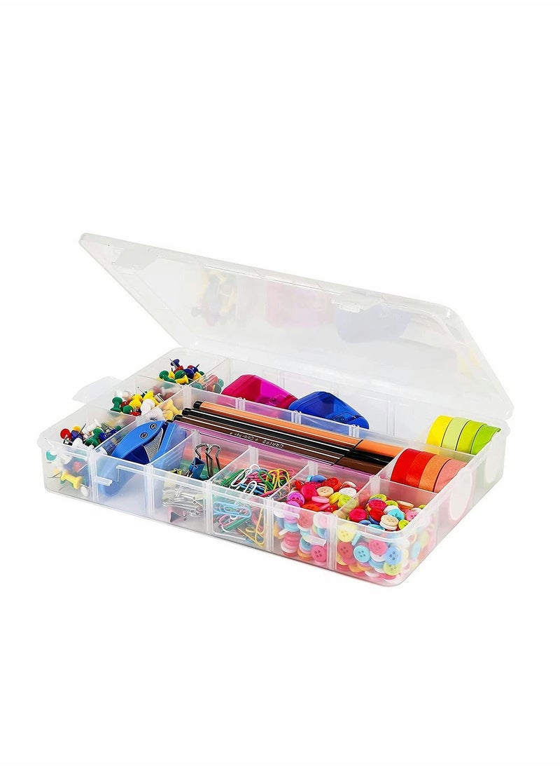 Y&D 18 Grids Plastic Jewelry Organizer Box Storage Container with removable Dividers, for Bead Organizer, Fishing Tackles, Jewelry, Craft DIY Organizers  - Image 1