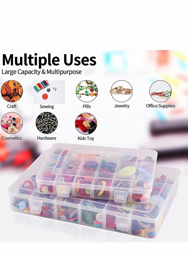 Y&D 18 Grids Plastic Jewelry Organizer Box Storage Container with removable Dividers, for Bead Organizer, Fishing Tackles, Jewelry, Craft DIY Organizers  - Image 2