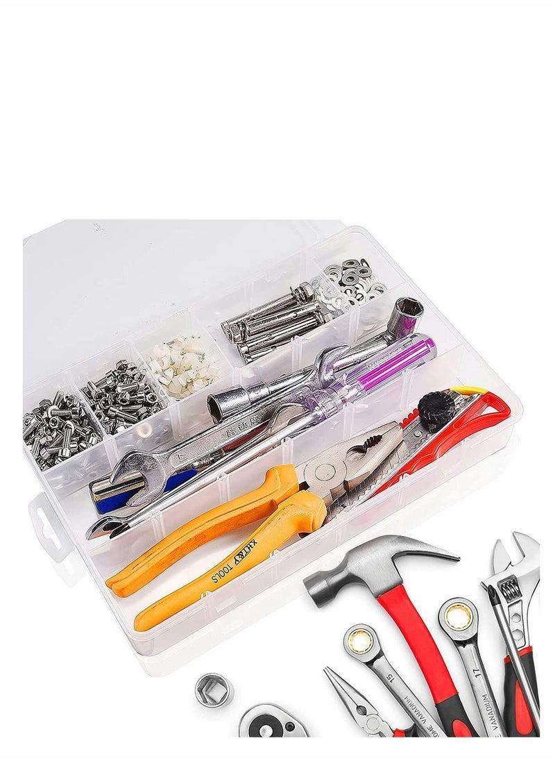 Y&D 18 Grids Plastic Jewelry Organizer Box Storage Container with removable Dividers, for Bead Organizer, Fishing Tackles, Jewelry, Craft DIY Organizers  - Image 4