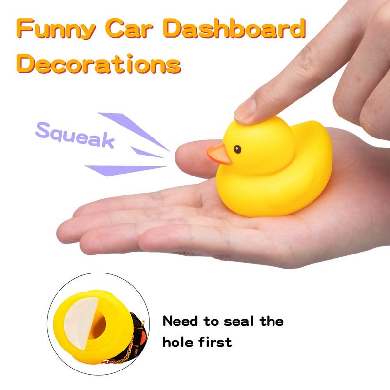 ونوو Wonuu Rubber Duck Car Olkents صفراء Duck Dashboard Decorations Ducks Good Goose Puck مع خوذة المروحة (أرنب أرنب صفراء) - Image 3