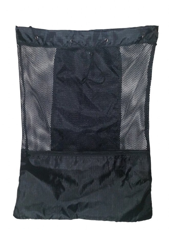 101 BEACH XL Carry All Mesh Beach Bag Drawstring Backpack with Outside Zippered Pocket - Image 5