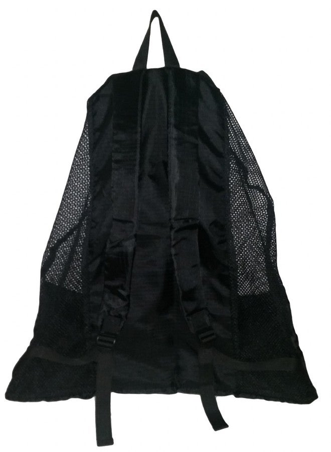 101 BEACH XL Carry All Mesh Beach Bag Drawstring Backpack with Outside Zippered Pocket - Image 2