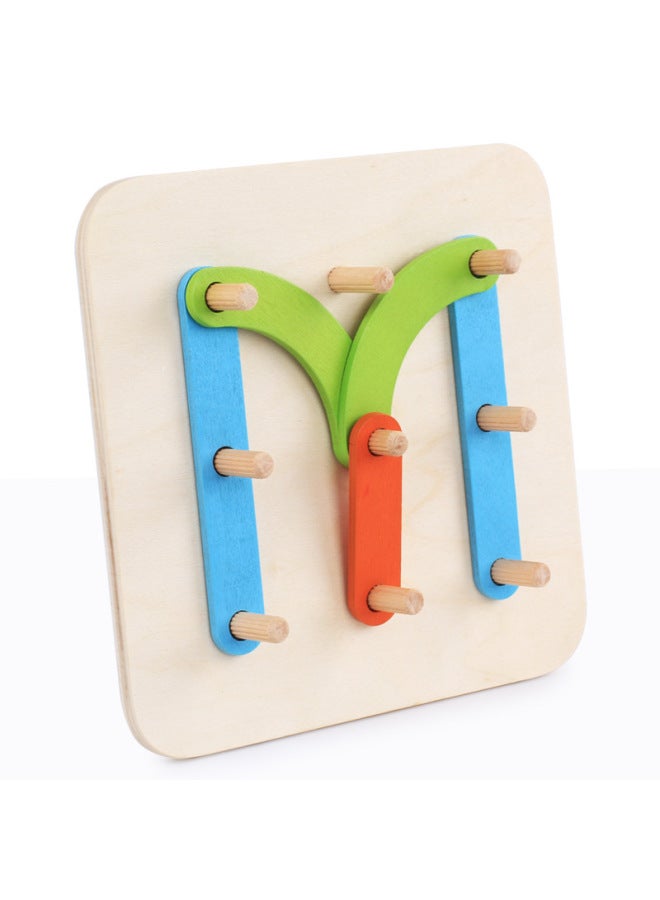 Children's Wooden Toys Strange Creative Variables Set Column Alphanumeric Shape Matching Jiggle Figure Cognitive Building Blocks-Color:Creative Column - Image 4