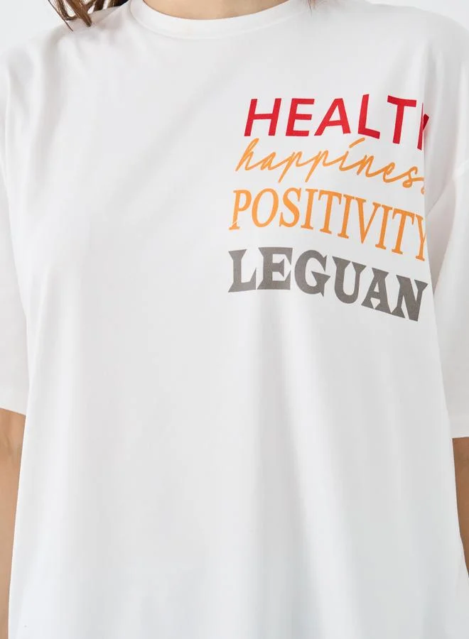 Take Two Take Two Slogan Print Short Sleeves Oversized T-Shirt