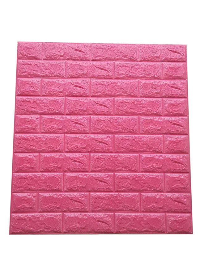 3D Brick Shaped Waterproof Wallpaper Pink