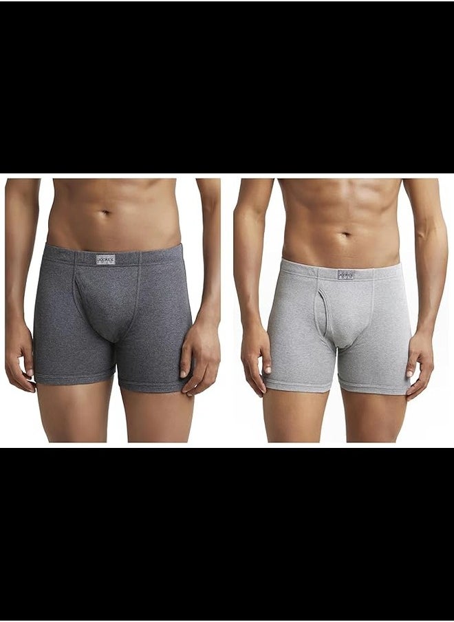 JOCKEY - Jockey 8008 Men's Super Combed Cotton Rib Solid Boxer Brief with Ultrasoft Concealed Waistband (Pack of 2) - Image 1