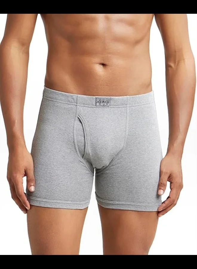 JOCKEY Jockey 8008 Men's Super Combed Cotton Rib Solid Boxer Brief with Ultrasoft Concealed Waistband (Pack of 2)