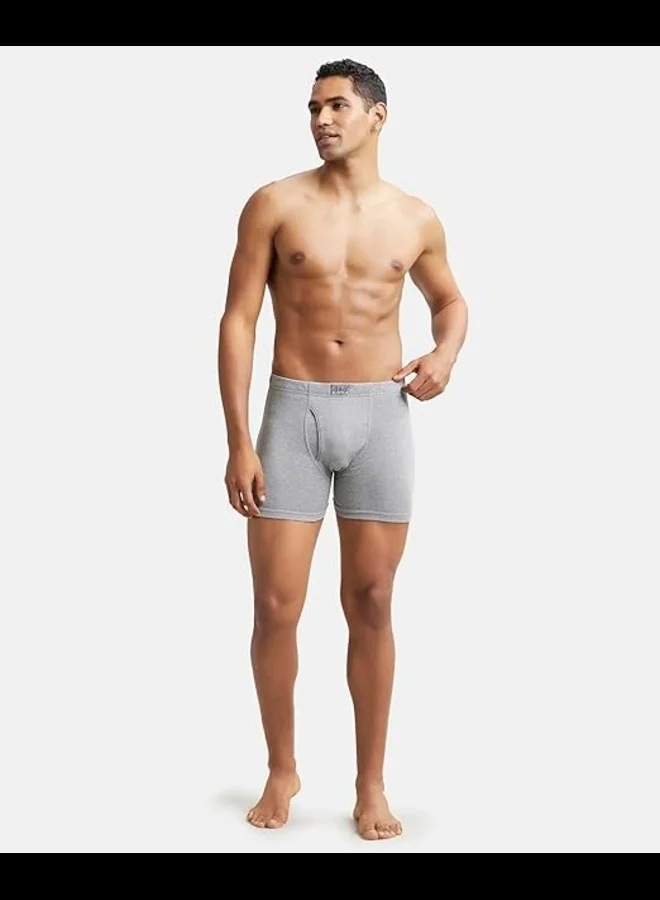 JOCKEY Jockey 8008 Men's Super Combed Cotton Rib Solid Boxer Brief with Ultrasoft Concealed Waistband (Pack of 2)