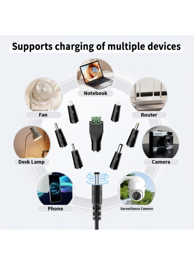 كوفوز 5V USB إلى كابل الشحن DC ، USB إلى كابل الطاقة DC ، كابل الطاقة العالمي مع 11 موصلات للألعاب سماعات الرأس مصابيح الطاولة الهواتف LED ضوء الشرائط الراوترات ، DC 5.5 × 2.1mm ، 3.3ft - Image 5