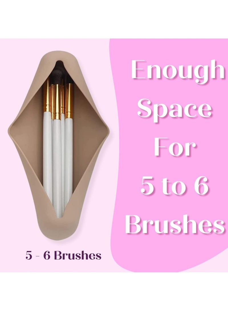 Silicone Makeup Brush Holder & Makeup Sponge Holder - Travel Makeup Brush Holder - Silicone Brush Holder Protects Makeup Brushes, Makeup Sponge Holder, Makeup Brush Travel Case - Image 3
