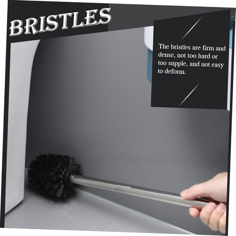 3Pcs Black Plastic Toilet Brush Replacement Heads Easy Install Scratch Resistant - Image 3
