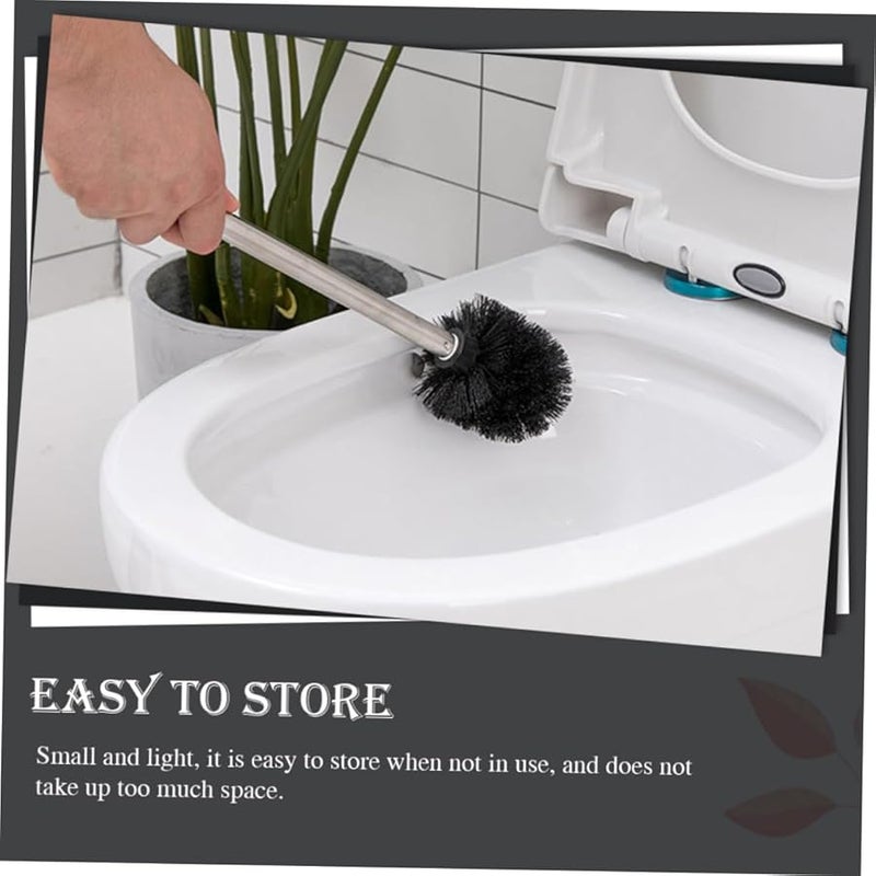 3Pcs Black Plastic Toilet Brush Replacement Heads Easy Install Scratch Resistant - Image 5