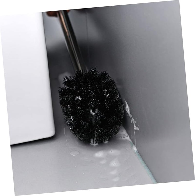 3Pcs Black Plastic Toilet Brush Replacement Heads Easy Install Scratch Resistant - Image 4
