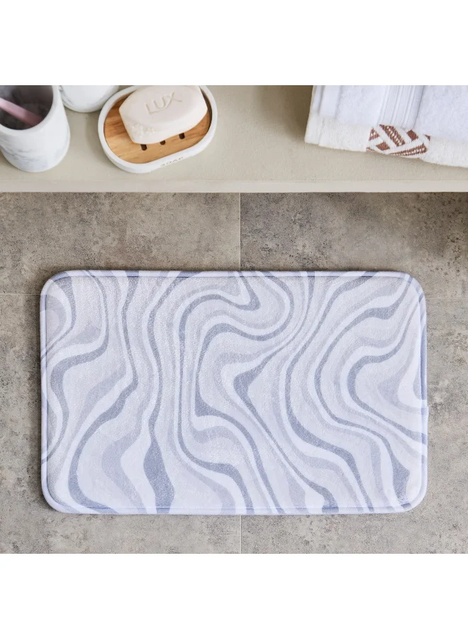 Home Box Austin Lila Foam Printed Bath Mat - 35x55 cm