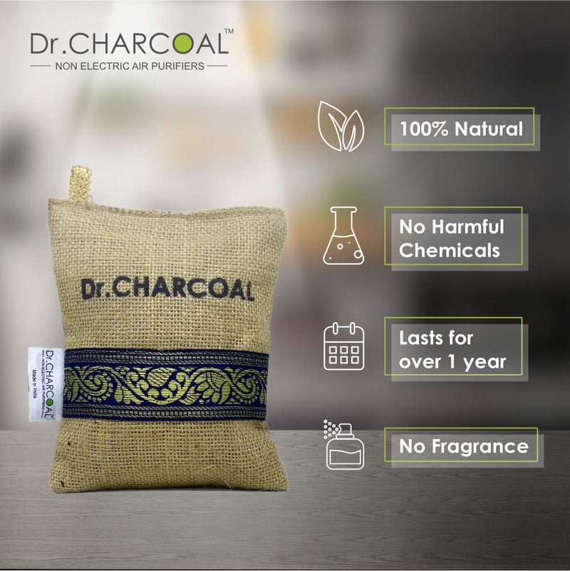 Dr. CHARCOAL Dr CHARCOAL Activated Carbon Air Purifier Bag to remove Odor and Moisture from Car Bathroom and Kitchen 200 Grams Classic Khaki - Image 2