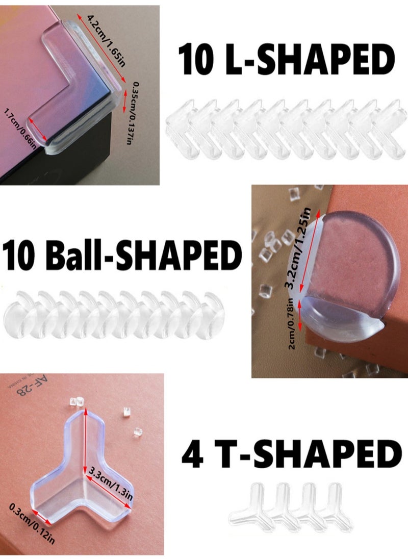 KADRAMA 24 Pack Corner Guards, 3 Shapes Edge Corner Protectors with Strong Adhesive Tape, Baby Proofing Corner Covers Protectors, Furniture Corner and Edge Safety Bumpers to Cover Sharp Furniture, Table Edges  - Image 3