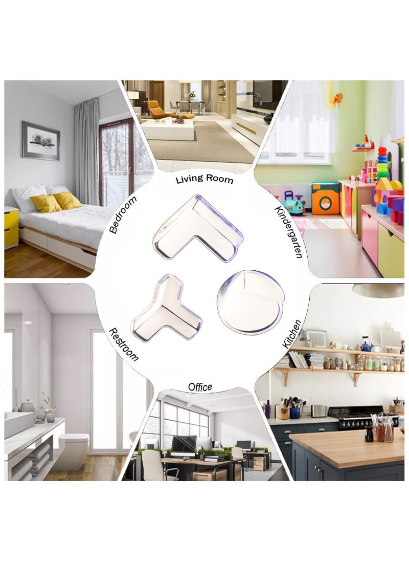 KADRAMA 24 Pack Corner Guards, 3 Shapes Edge Corner Protectors with Strong Adhesive Tape, Baby Proofing Corner Covers Protectors, Furniture Corner and Edge Safety Bumpers to Cover Sharp Furniture, Table Edges  - Image 4