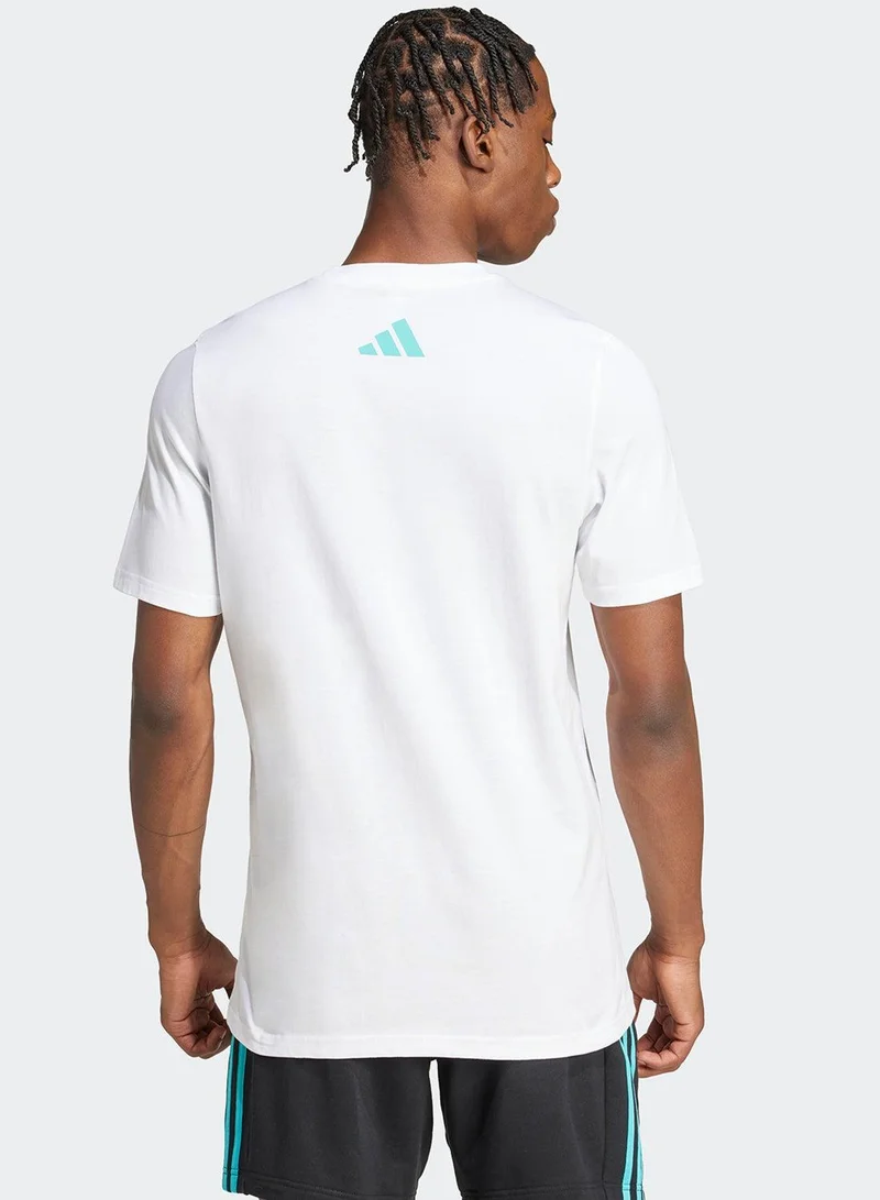 adidas تيشيرتات مرسيدس موتورسبورت بيضاء للرجال