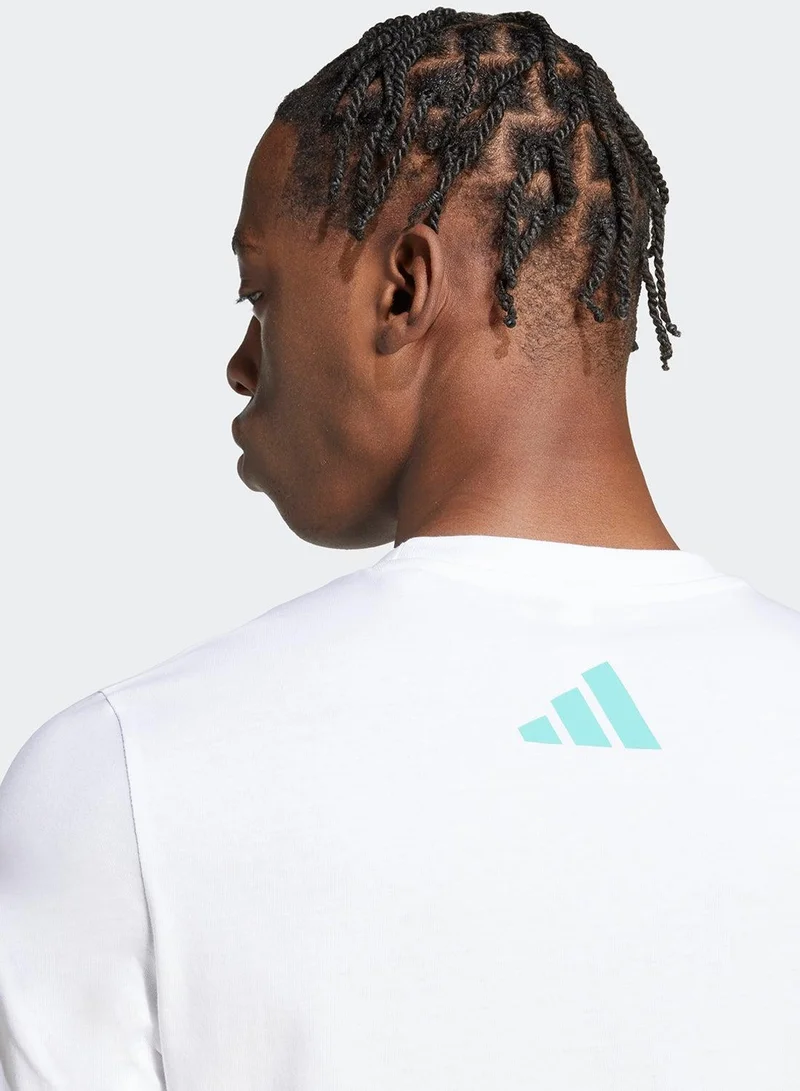 Adidas Mer Dna Gftee M White Motorsport T-Shirts For Men XS