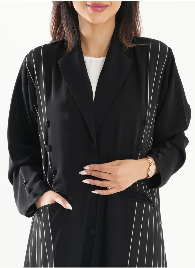 Rosette Abaya Formal Blazer-Style Button Style