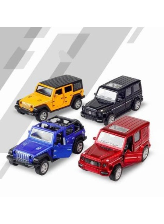 حديقة الألعاب مجموعة من 4 سيارات لعبة مصبوبة بمقياس 1:36، نموذج سيارة رياضية متعددة الاستخدامات معدنية، سيارات لعب صغيرة من السبائك للأطفال، مجموعة لعب قابلة للتجميع للأولاد والبنات، سيارات تعليمية تظاهرية للمتعة الداخلية والخارجية - Image 1