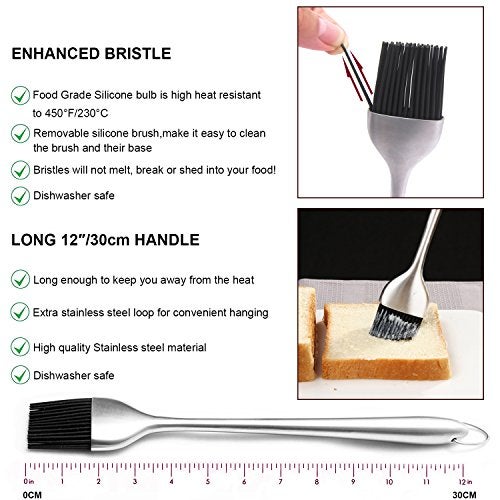 Kaycrown Stainless Steel Turkey Baster With BBQ/Grill Basting Brush, Commercial Grade Quality Rubber Bulb Including 2 Flavor Needles And Cleaning Brush For Easy Clean Up - Image 4