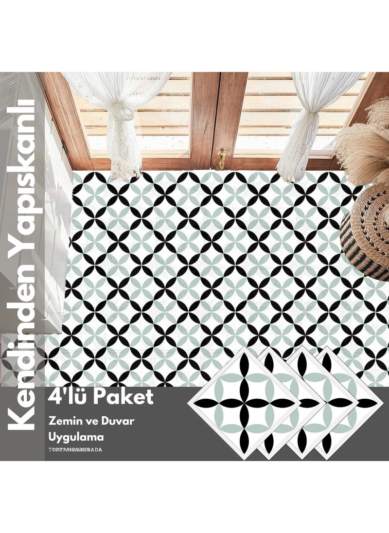 Technosmart 4PCS 30CM×30CM Self Adhesive Wall Covering Kitchen Bathroom PVC Sticker Decoration  - Image 4