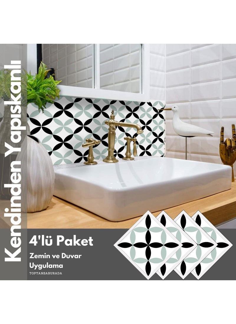 Technosmart 4PCS 30CM×30CM Self Adhesive Wall Covering Kitchen Bathroom PVC Sticker Decoration  - Image 3