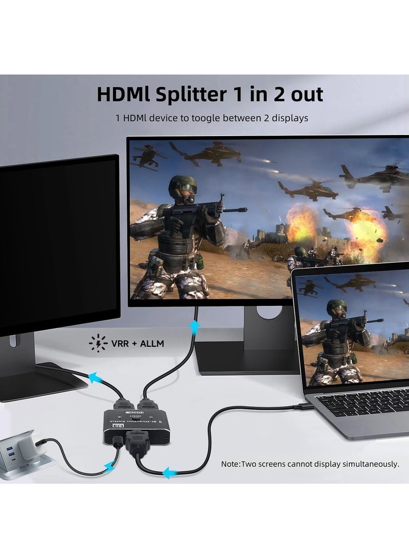 8K HDMI 2.1 Switch Splitter - Supoort 8K@60Hz, 4K@120Hz, 2K@144Hz - Support HDR, 48Gbps, 3D, Dolby, VRR, HDCP 2.3 - Bi-Directional HDMI Switcher Compatible with Computers, Laptop, Monitor, PS5, Xbox, TV, VR Device, Game Console - view 5