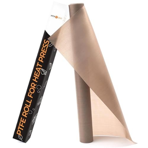 HTVRONT Teflon Sheets for Heat Press - 12" x 8 FT Non Stick PTFE Teflon Sheets Reusable Teflon Paper Roll Heat Resistant Teflon Mat - Image 1